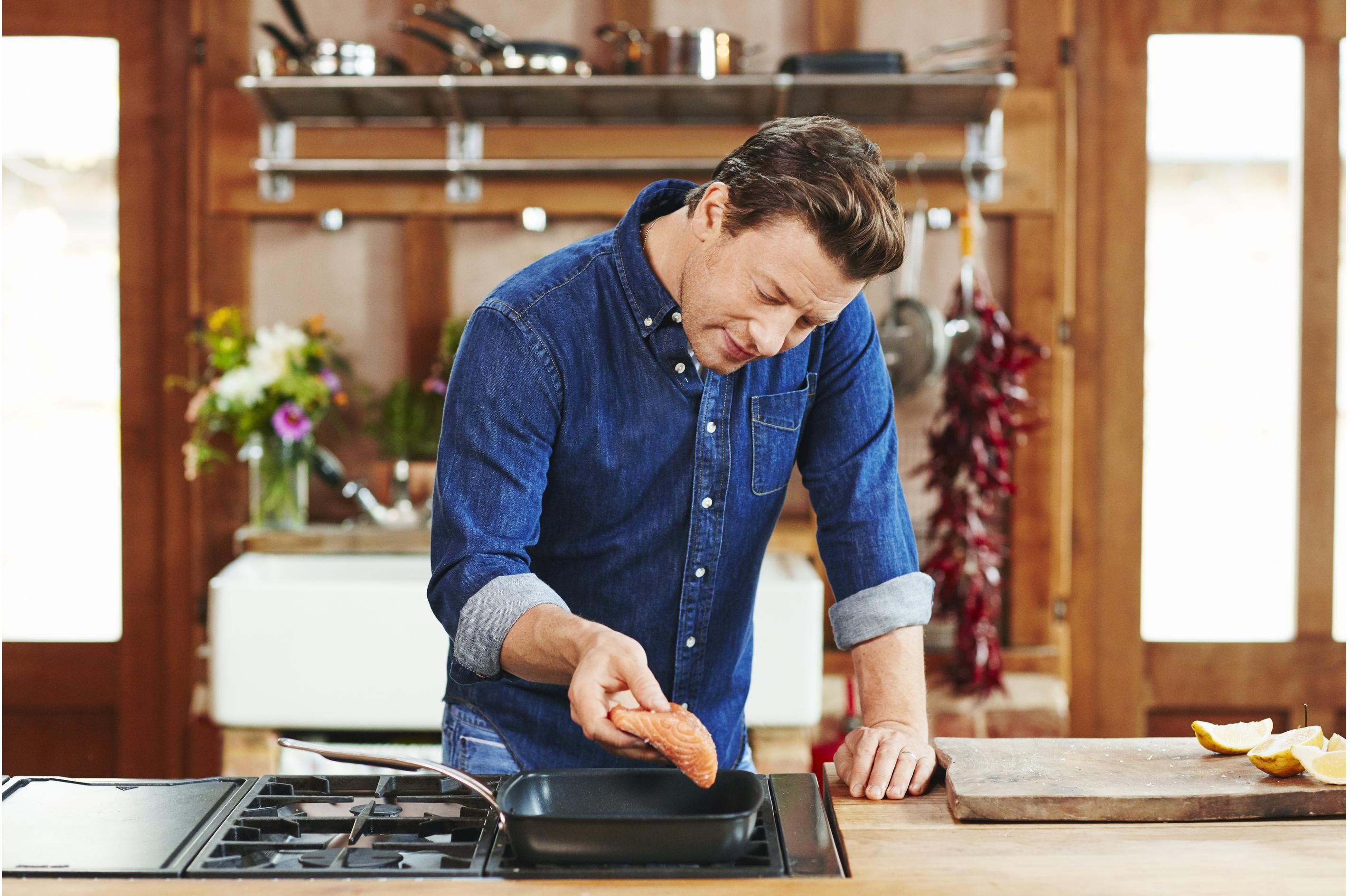 Grillpfanne TEFAL "Tefal Jamie Oliver Clas", schwarz, Ø:27cm, Pfannen, Grillpfanne schwarz Ø 27cm