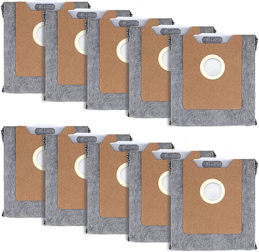 INF 10er-Pack Graue Staubbeutel kompatibel mit Eufy Robovac G40 Hybrid, 3L Kapazität