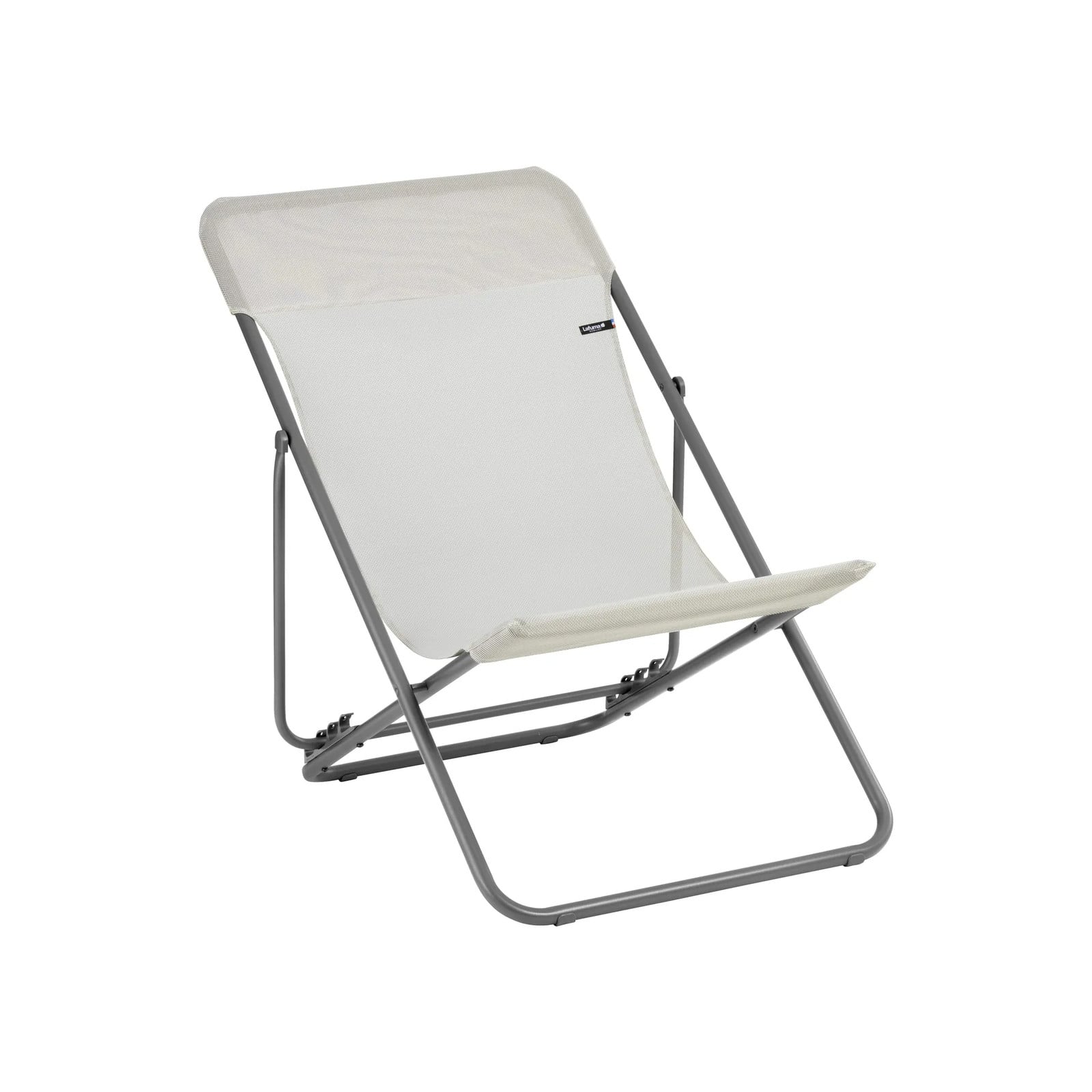 Lafuma Maxi Transat Batyline zonnestoel Seigle en Lafuma Mobilier aluminium ligstoel