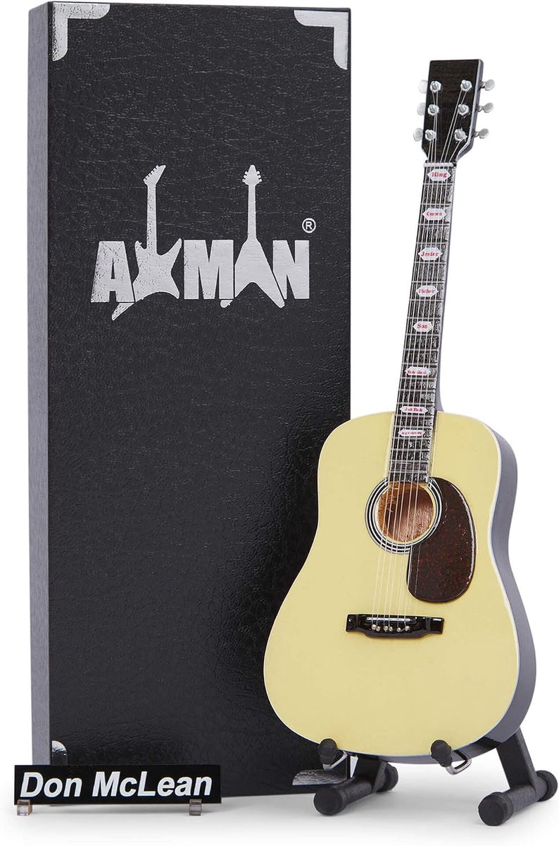 Don McLean Miniature Gitaar Handgemaakt Muzikaal Ornament