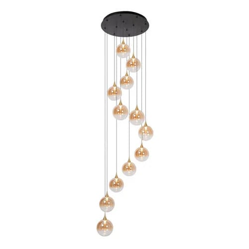 Lucide Gisela Hanglamp - Amber en Transparant - Dimbare LED - Ø 61 cm