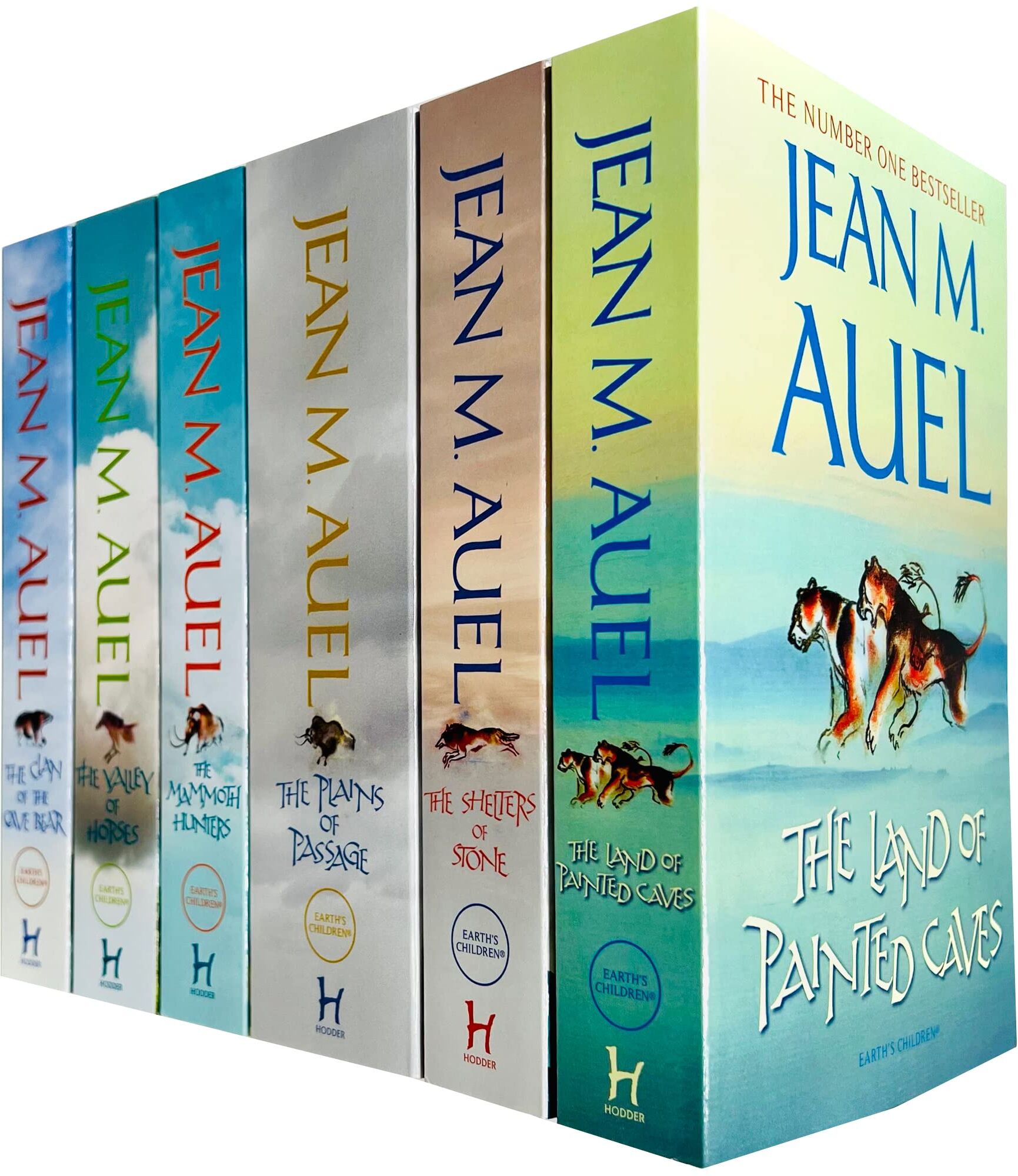 Hodder & Stoughton Earth's Children 6 Books Collection Set by Jean M. Auel - Paperback Historical Fiction Saga - Ayla Ice Age Series - New
