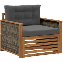vidaXL, Gartenstühle, Vamenos (Graues Rattan)