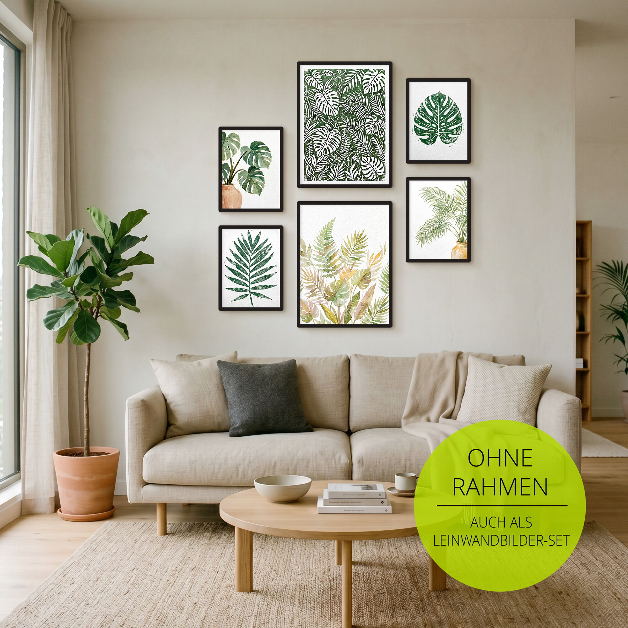 Wandbild GOODPRODUCT "Green Living", grün (farbe bild(er): grün), B:42cm H:29,7cm T:0,1cm, Papier, Bilder, Wandbild, in verschied. Grössen farbe bild(er): grün B/H/T: 42cm x 29,7cm x 0,1cm, Poster gerollt: 2x 29,7x42cm/4x 21x29,7cm (BxH) Pflanzenbilder Ho