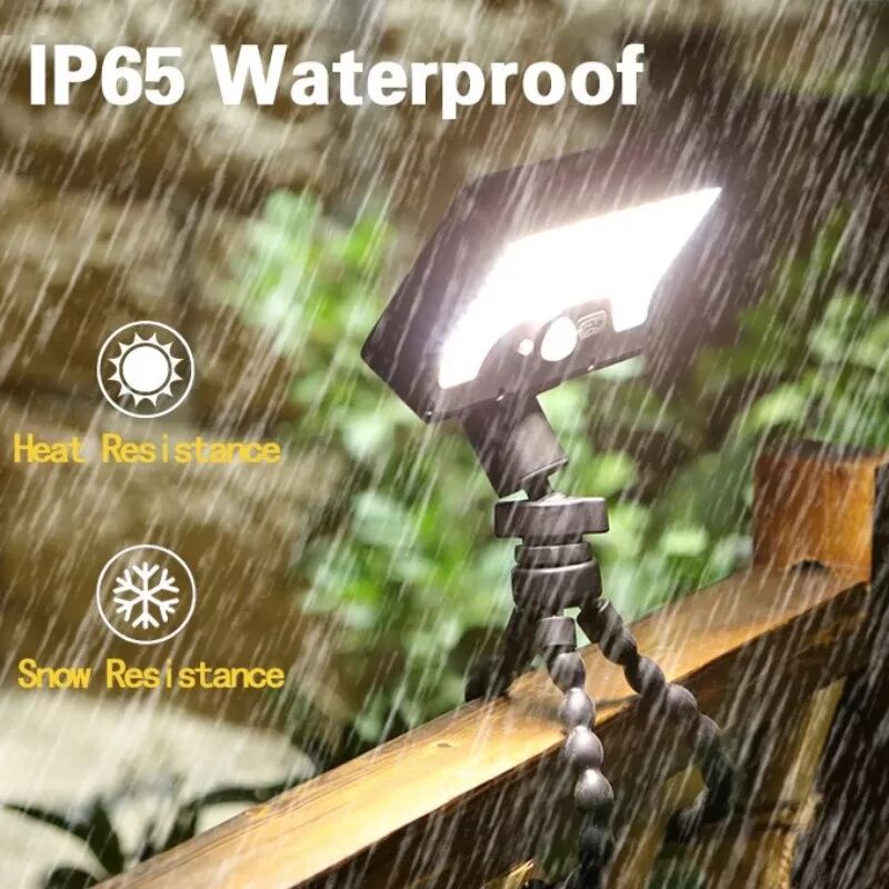 INF Weiße Octopus Solarleuchte: Bewegungssensor Outdoor Clip Lampe mit Dual-Ladefunktion
