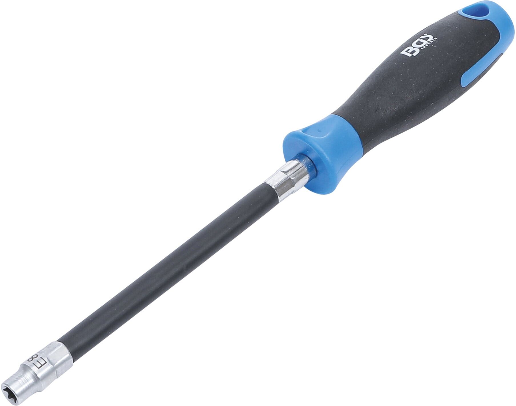 BGS Flexibler Schraubendreher mit Rundgriff 70024, E-Profil E 8, Klingenlänge 150 mm ; BGS technic)