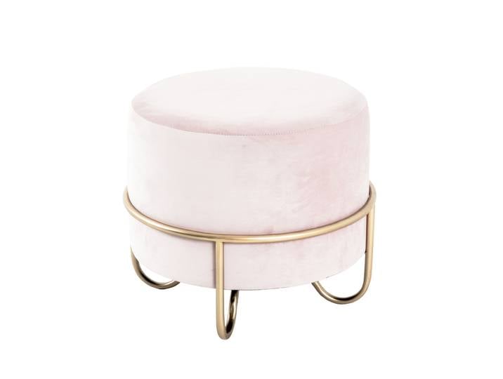 Hocker 43 x 43 cm creme-rosa/goldfarbig