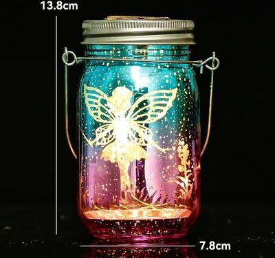 Uplifted Finds Solar Mason Jar Light Solar Lantern Fairy Light Waterproof IP65 Garden Decoration fairy Style 1