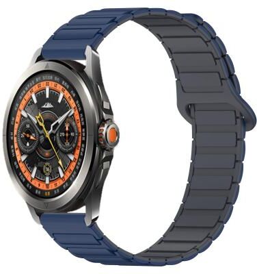 Everyday Crate Xiaomi Watch S4 Sport 22mm Silicone Watch Band Dual Color Magnetic Buckle Replacement Strap blue+grey