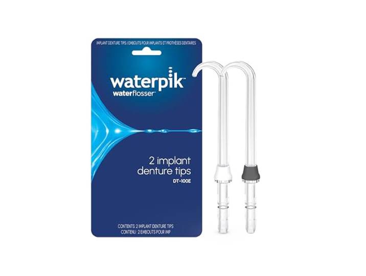 Waterpik DT-100E Implantaat Prothese Vervanging Tips Water Flosser Tip Vervanging, Helder, 2 Count