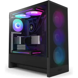 NZXT H5 Flow RGB ( 2024 ) (schwarz, Tempered Glass) (ATX, mATX, Mini-ITX), PC Gehäuse, Schwarz