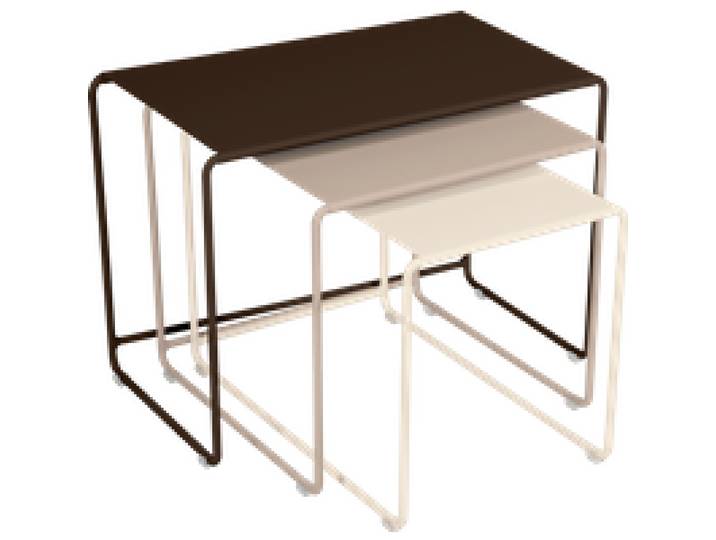 Trilogie de tables basses gigognes Bouquet rétro beige Oulala