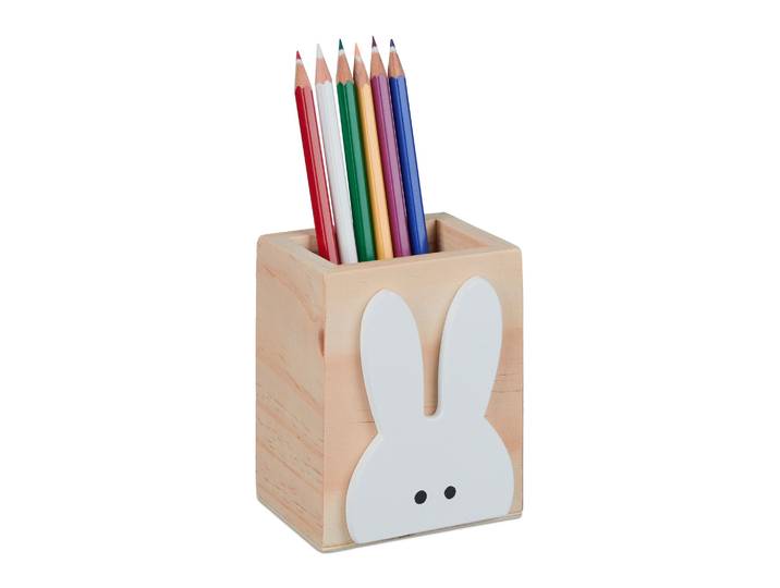 Stiftehalter Hase Weiss-Hellbraun