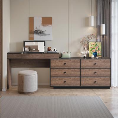 Unbrand Modern & Contemporary Storage Expandable Dresser Desk Combo For Home Office With 6 Drawers