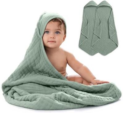 Hooded Baby Towel, 6 Layer 100% Muslin Cotton by Comfy Cubs