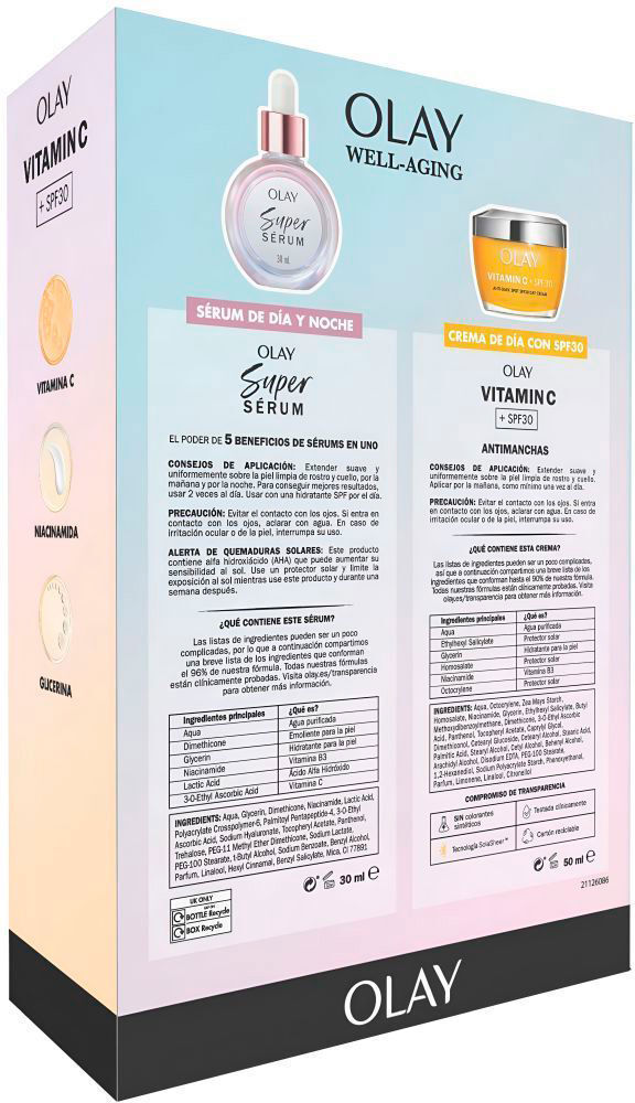 Olay Regenerist Vitamina C FPS30 Estojo 2 pcs