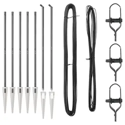 vidaXL Zaunpfosten 7 pcs Grau Stahl