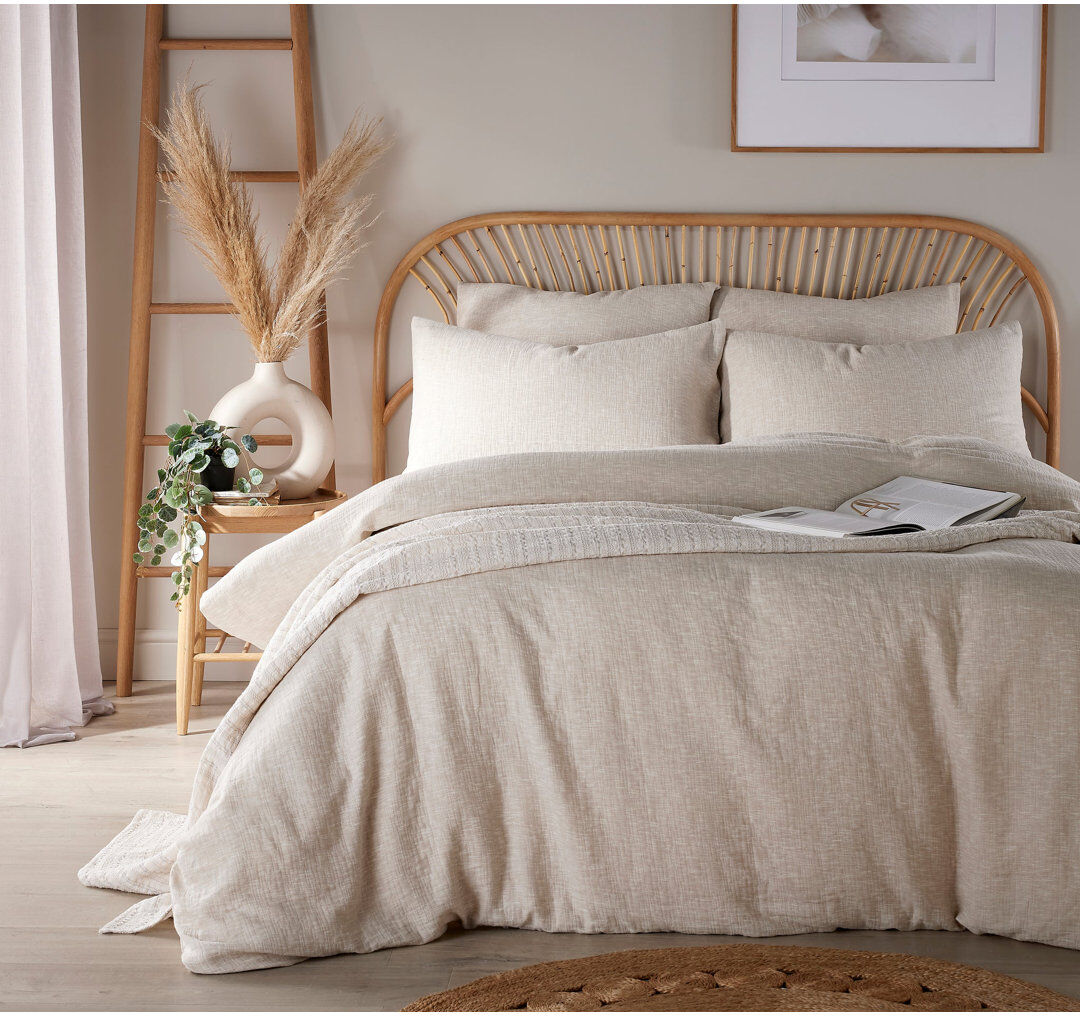 Brambly Cottage Innaloo Duvet Cover Set with Pillowcases Stone Double - 2 Standard Pillowcases