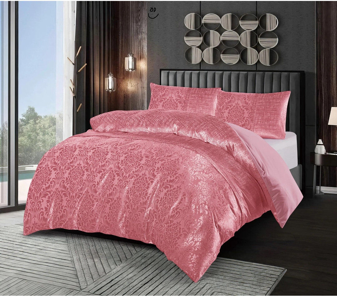 ZASH LONDON Duvet Cover Pink Double Duvet Cover + 2 Pillowcase