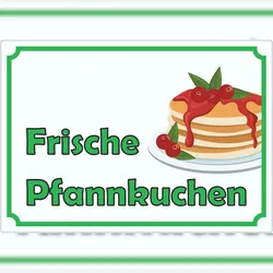 HB-Druck Frische Pfannkuchen Aufkleber A6 (105x148mm)