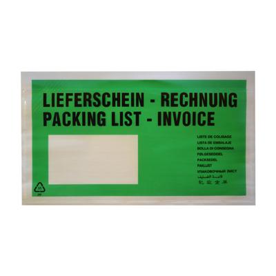 VEPATIM 1000x Dokumententaschen *Lieferschein/Rechnung* DIN Lang 235x130mm grün