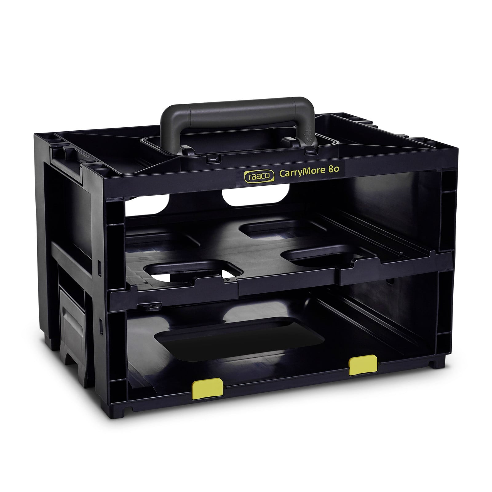 Raaco CarryMore 80 Opberg- en transportsysteem met ergonomische draaggreep - Zwart