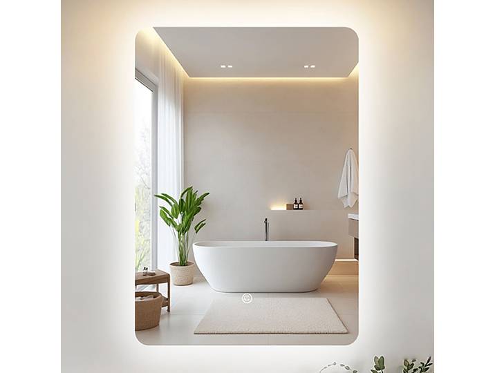 Miroir lumineux YLUMO rectangulaire 50 x 70 x 2cm Blanc Verre miroir 50 x 70 x 2cm