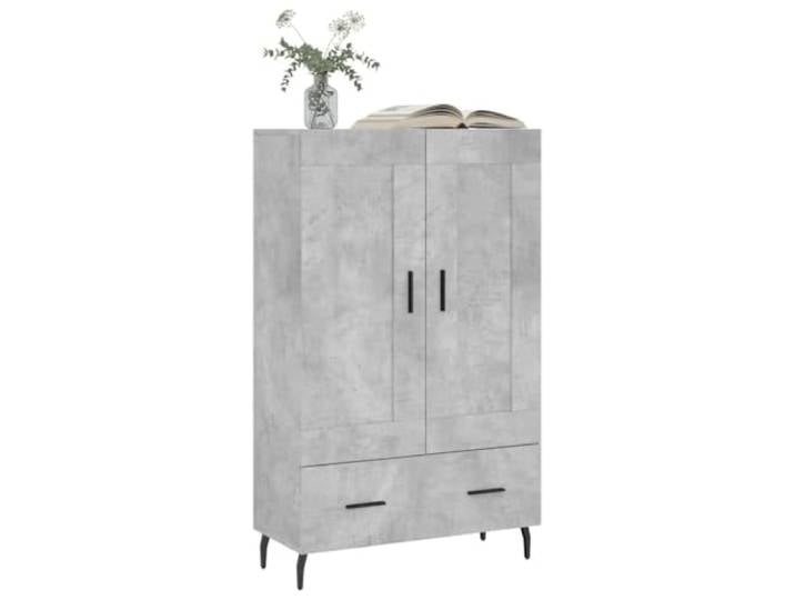KTHLBRH Anrichte grau Beton 69,5 x 31 x 115 cm Holz mehrschichtig Robust und stabil, großer Stauraum, Ausstellungsfläche für Dekoration, inklusive Wandbefestigung