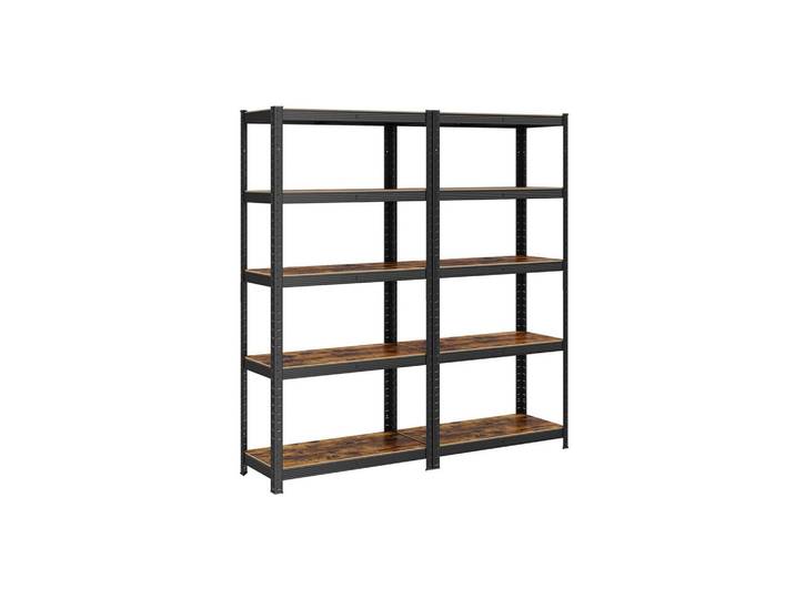 Hansiro Schwerlastregale Delhi 2Er-Set, Braun, Metall, 75x150x30 cm, Freizeit & Co, Heimwerken, Werkstatteinrichtung, Schwerlastregal