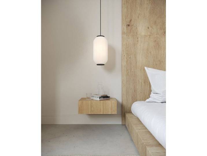 Table de chevet - NOLIE - 50 cm - suspendu avec tiroirs - couleur de bois chêne huilé