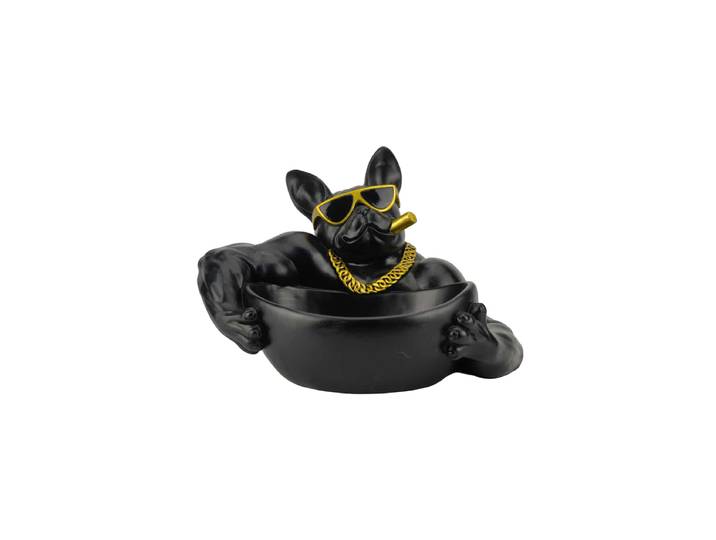 Design Dekorationsobjekt & Schale „Bulldog II“ Schwarz, Gold Invicta Interiors