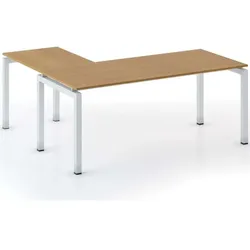 Ergonomischer Eckschreibtisch PRIMO SQUARE, 180x180 cm, Kirschbaum