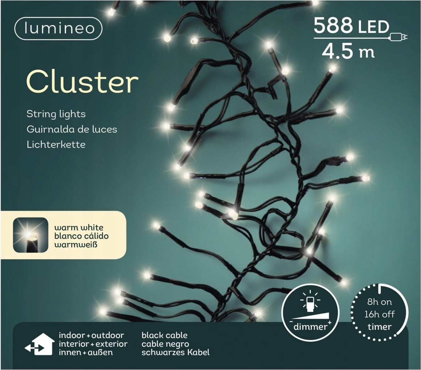 Lumineo Clusterverlichting LED buiten 450 cm