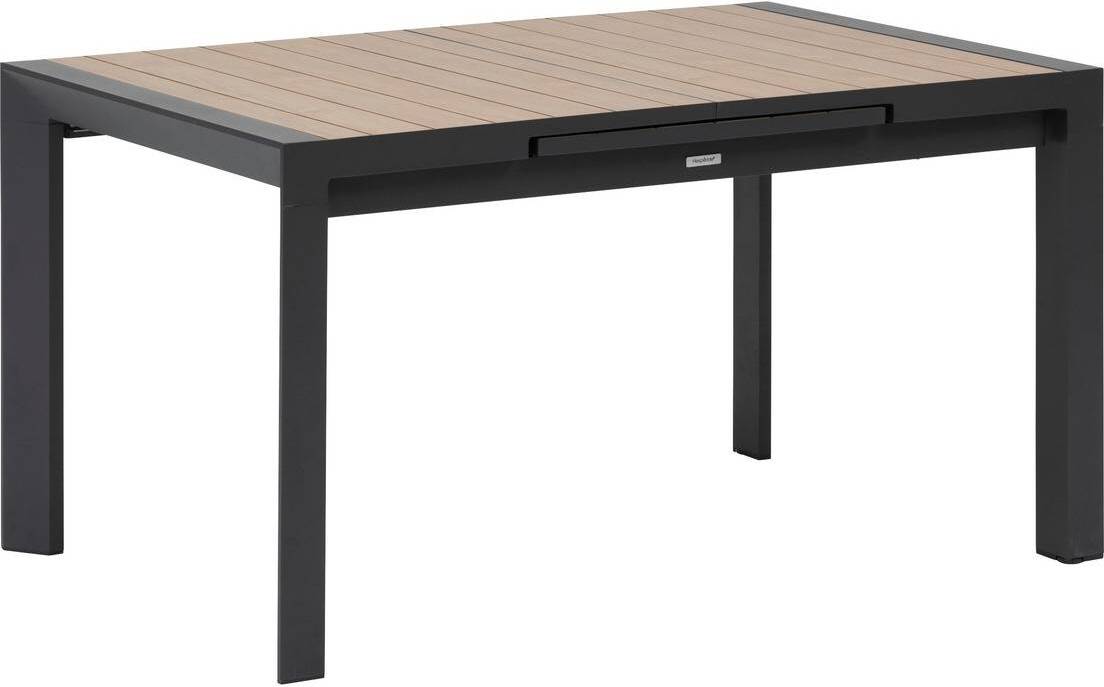 Ausziehbarer gartentisch "evasion" holzeffekt honey &amp graphite 8 plätze lates aus aluminium - Hespéride
