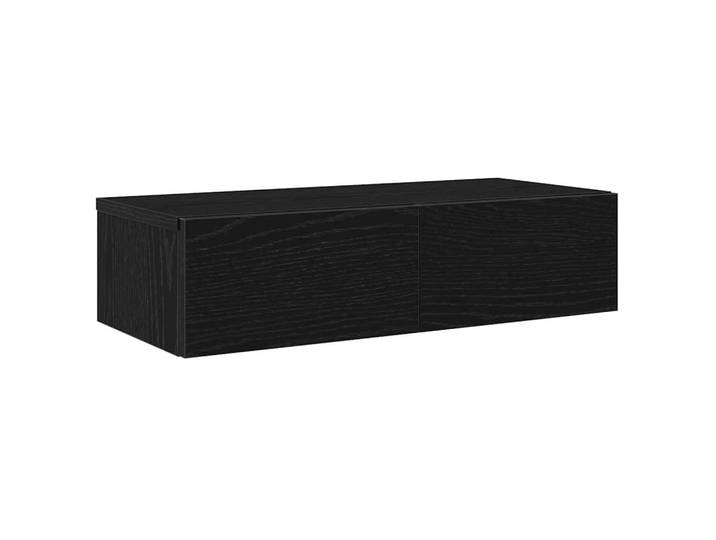 vidaXL Wandregal Mit Schubladen Schwarz 60/26,5/15 Cm Holzwerkstoff, 26.5x15x60 cm, Wohnzimmer, Regale, Wandregale