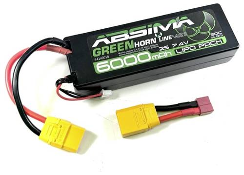 Absima Modellbau-Akkupack (LiPo) 7.4V 6000 mAh Zellen-Zahl: 2 50 C Stick XT90