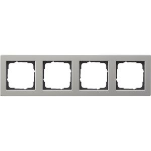 Gira Steckdosenrahmen 021433, E2, System 55, 4-fach, edelstahl