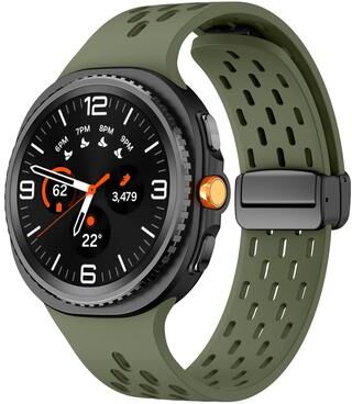 Everyday Crate Samsung Galaxy Watch8 Classic Magnetic Silicone Watch Band Soft Adjustable Mesh Strap field Green