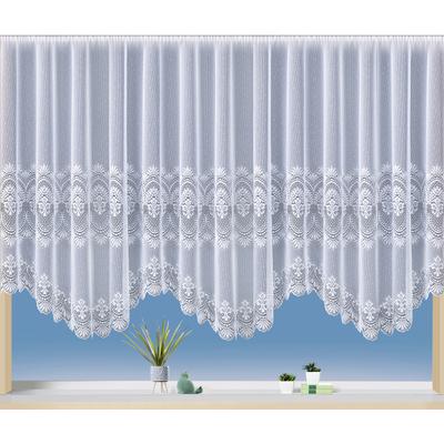 Gardine WECKBRODT "Napoli", Weckbrodt", weiß, B:450cm H:160cm, Polyester, Gardinen, Gardine, jacquard, gebogt, Bogenstore, Bordüre
