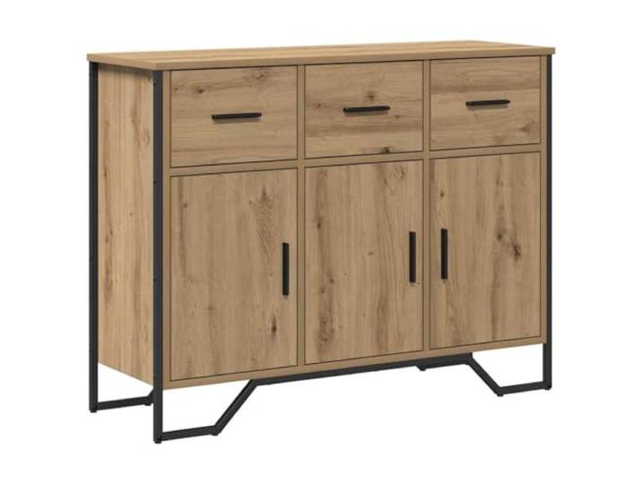 Fisinber Sideboard Artisan-Eiche mit 3 Türen & Schubladen 97x32,5cm Vielseitige Anrichte für Wohnzimmer, Flur oder Esszimmer mit pflegeleichter Oberfläche und flexibler Staufach-Aufteilung.