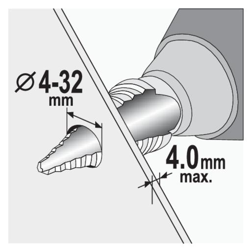 Toya Sthor HSS Stufenbohrer titanbeschichtet für Metall, Holz, Kunststoff - Größenauswahl 4-12/4-20/4-32/ (4 - 39 mm, 4-12mm, 4-20mm, Ø 4-32mm) (22616)
