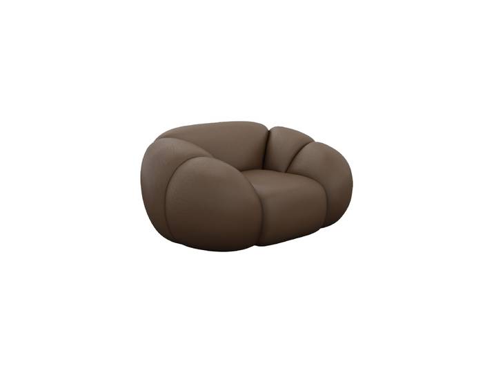 Design Echtleder Loungesessel „Azura“ Echtleder Dark Brown BLOOMINGLOFT Collection