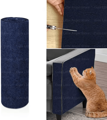Inspire Curations ScratchGuard DIY Cat Scratcher Mat Self Adhesive Sofa & Furniture Protector Roll dark Blue