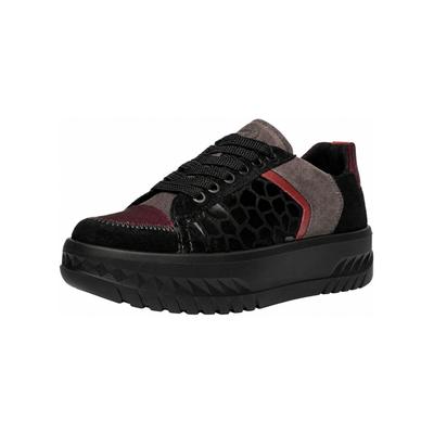 Plateausneaker ARA "Ara Sneaker Veloursleder", Damen, Gr. 41, schwarz, Veloursleder, Schuhe Plateausneaker