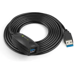Techly USB 3.0 Aktive Verlängerung, Superspeed (5 m, USB 3.2 Gen 1), USB Kabel