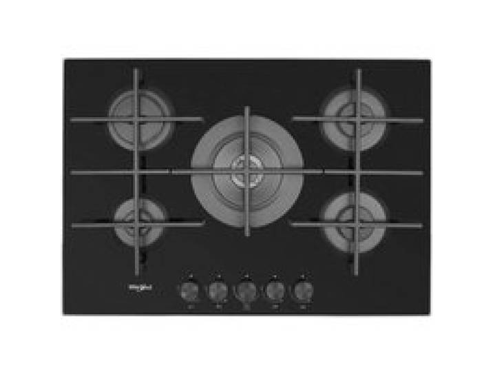 Plaque de cuisson gaz - Whirlpool - 5 zones - 11300 W - Fonte - Noir - Encastré - Verre - 730x510 mm