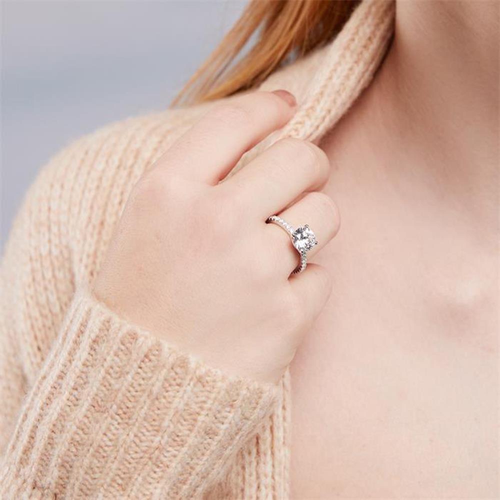 Unique Verlobungsring Silber Zirkoniabesatz silber