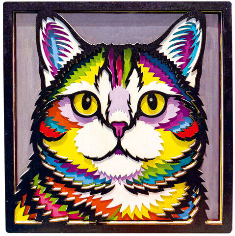 Wood-Art "Katze", 25 x 25 cm
