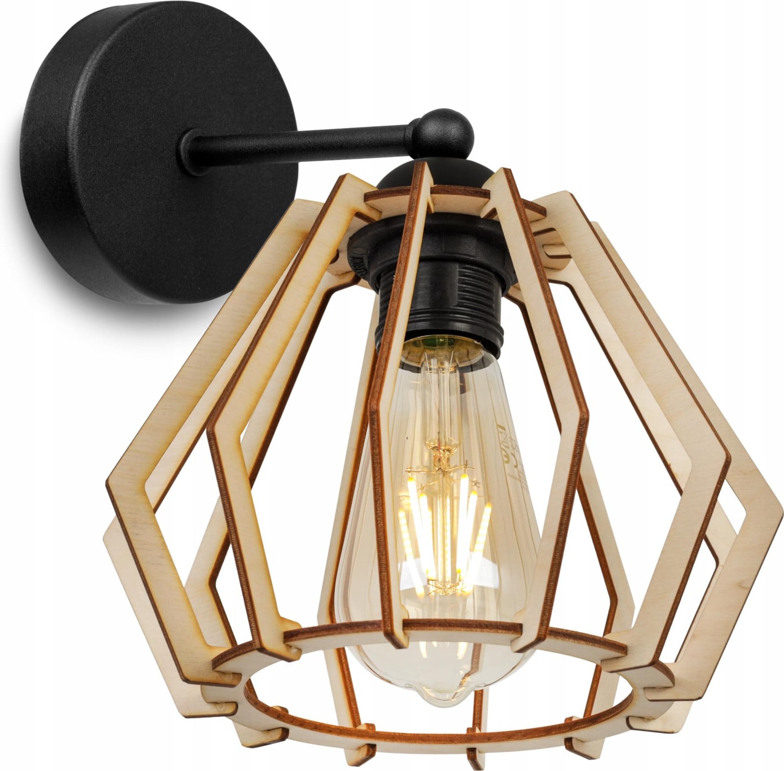 LightHome Moderne Houten Wandlamp met Led-verlichting