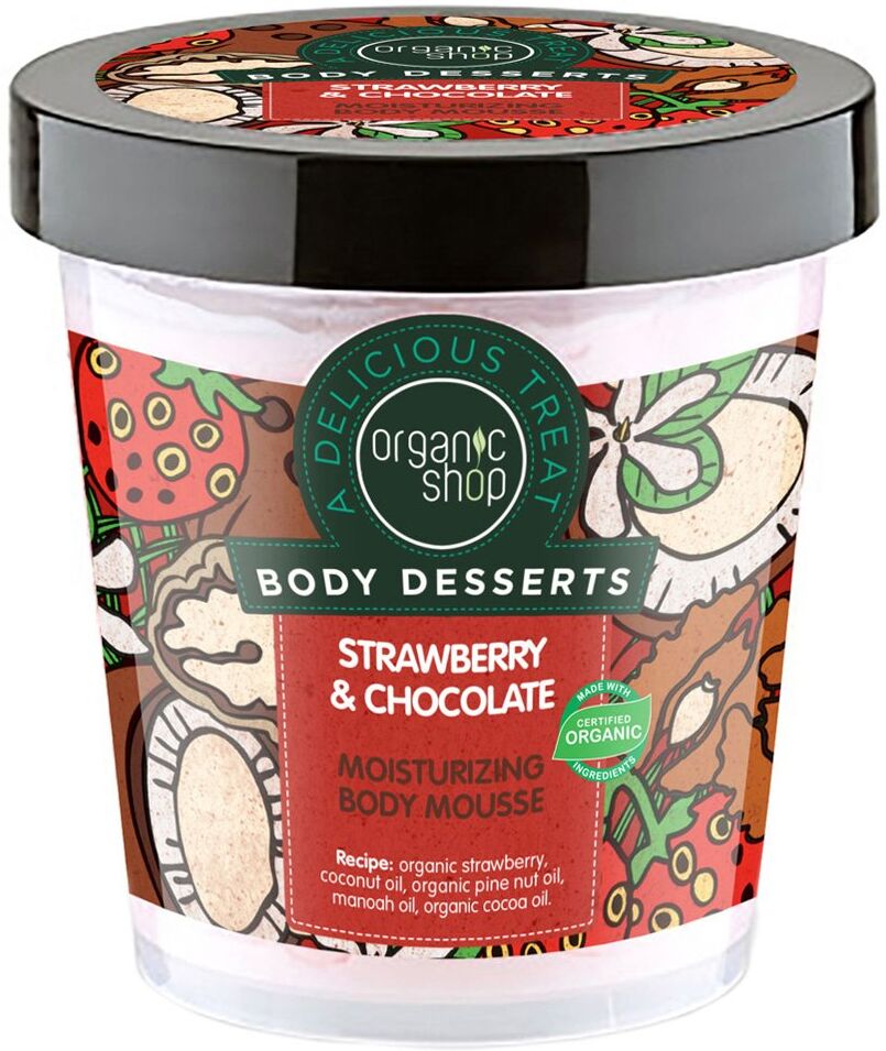 ORGANIC SHOP Body Desserts Strawberry & Chocolate Body Mousse 450ml